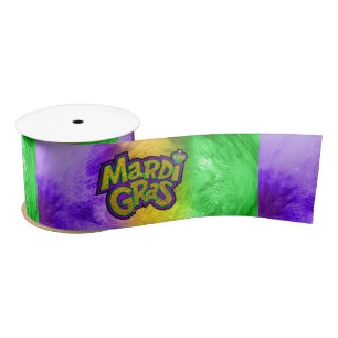 SlipperyJoe's festliches Mardi Gras-Themen-Kronenv Satinband