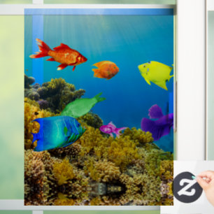 SlipperyJoe's Fish Pride tropisch-grüne blaue Purp Fensteraufkleber