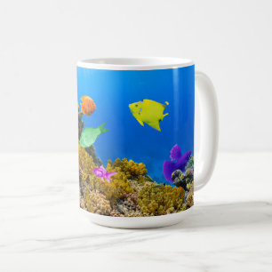SlipperyJoe's Fish Pride tropisch-grüne blaue Purp Kaffeetasse