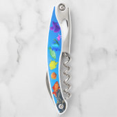 SlipperyJoe's Fish Pride tropisch-grüne blaue Purp Kellnermesser (Rückseite)