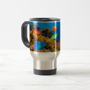 SlipperyJoe's Fish Pride tropisch-grüne blaue Purp Reisebecher