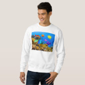 SlipperyJoe's Fish Pride tropisch-grüne blaue Purp Sweatshirt (Vorne ganz)