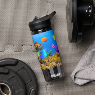 SlipperyJoe's Fish Pride tropisch-grüne blaue Purp Trinkflasche