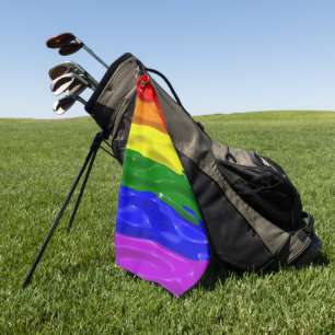 SlipperyJoe's Flüssigglanz-Stolzflagge rot orange Golfhandtuch