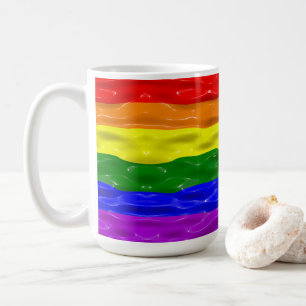 SlipperyJoe's Flüssigglanz-Stolzflagge rot orange  Kaffeetasse