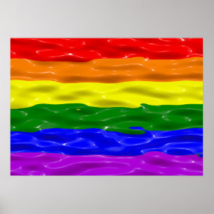 SlipperyJoe's Flüssigglanz-Stolzflagge rot orange Poster