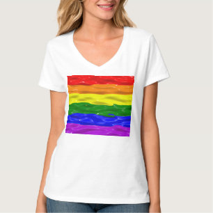 SlipperyJoe's Flüssigglanz-Stolzflagge rot orange  T-Shirt