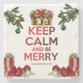 SlipperyJoe's Frohe Weihnachts-künstlerische Bezei Steinuntersetzer (Vorderseite)