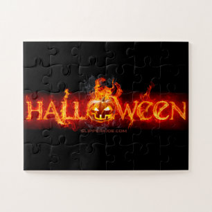 SlipperyJoe's Frohes Halloween-Kürbis LGBTQIA Feue Puzzle
