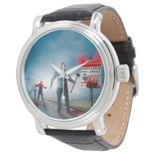 SlipperyJoe's frohes Halloween leuchtende Augen Zo Armbanduhr