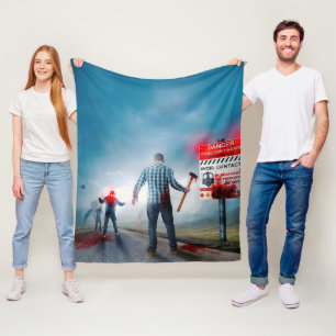 SlipperyJoe's frohes Halloween leuchtende Augen Zo Fleecedecke