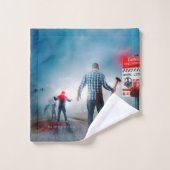 SlipperyJoe's fröhliche Halloween-Zombies Badhandtuch Set (Waschlappen)