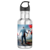 SlipperyJoe's fröhliche Halloween-Zombies Edelstahlflasche (Vorderseite)