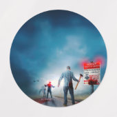 SlipperyJoe's fröhliche Halloween-Zombies Etiketten (Design 1)