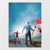 SlipperyJoe's fröhliche Halloween-Zombies Fensteraufkleber (Blatt)