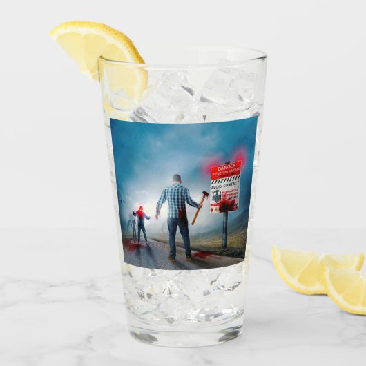 SlipperyJoe's fröhliche Halloween-Zombies Glas (Vorderseite Ice)