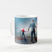 SlipperyJoe's fröhliche Halloween-Zombies Kaffeetasse (Vorderseite Links)