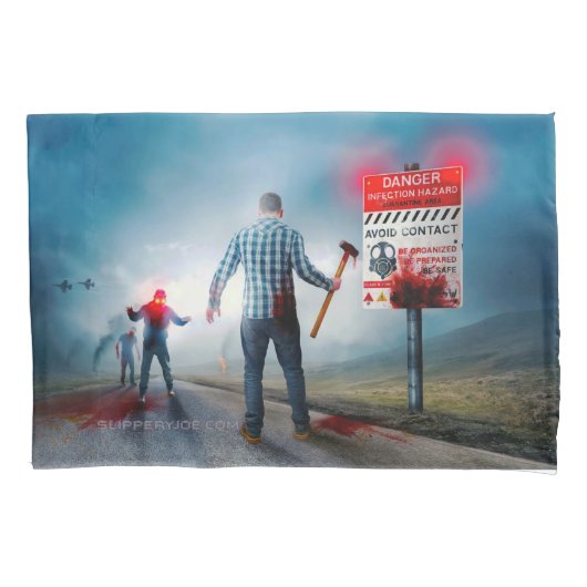 SlipperyJoe's fröhliche Halloween-Zombies Kissenbezug (Vorderseite)