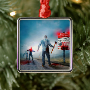SlipperyJoe's fröhliche Halloween-Zombies Ornament Aus Metall