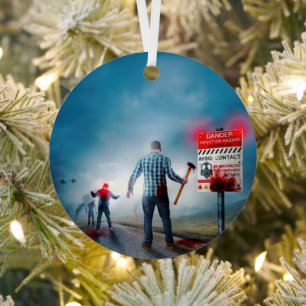 SlipperyJoe's fröhliche Halloween-Zombies Ornament Aus Metall