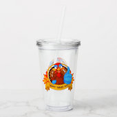 SlipperyJoe's fun cartoon-style Thanksgiving desig Acryltrinkbecher (Rückseite)