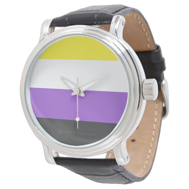 SlipperyJoe's Gay-Geschenke aus dem nichtbinären P Armbanduhr (Schrägansicht)