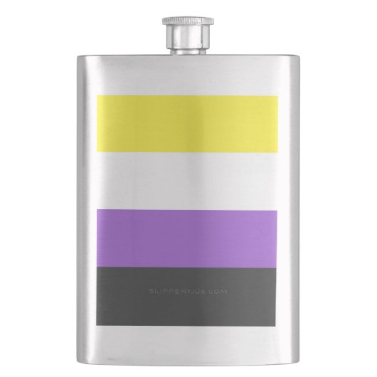 SlipperyJoe's Gay-Geschenke aus dem nichtbinären P Flachmann (Vorderseite)