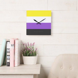 SlipperyJoe's Gay-Geschenke aus dem nichtbinären P Quadratische Wanduhr