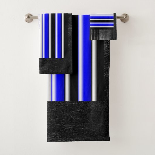 SlipperyJoe's Gay Leather Pride Fahne schwarze Kön Badhandtuch Set (Insitu)