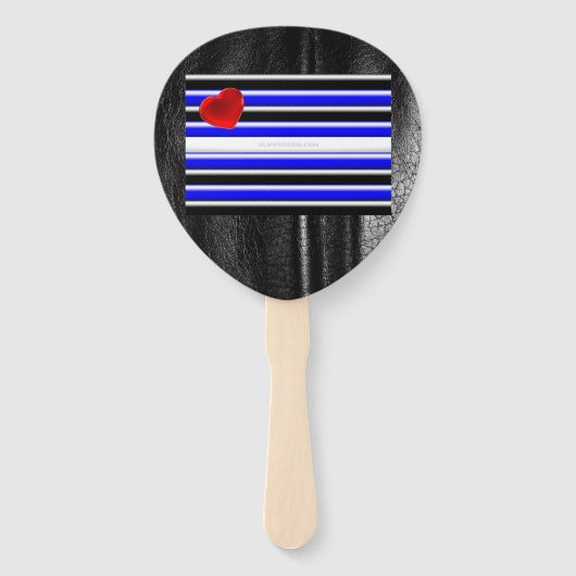 SlipperyJoe's Gay Leather Pride Fahne schwarze Kön Fächer (Rückseite)