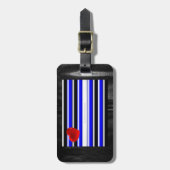 SlipperyJoe's Gay Leather Pride Fahne schwarze Kön Gepäckanhänger (Vorderseite vertikal)