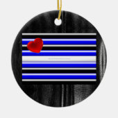 SlipperyJoe's Gay Leather Pride Fahne schwarze Kön Keramik Ornament (Vorne)