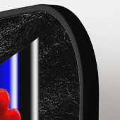 SlipperyJoe's Gay Leather Pride Fahne schwarze Kön Pickleball Schläger (Linke Seite)