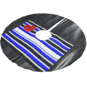 SlipperyJoe's Gay Leather Pride Fahne schwarze Kön Polyester Weihnachtsbaumdecke (Schrägansicht)