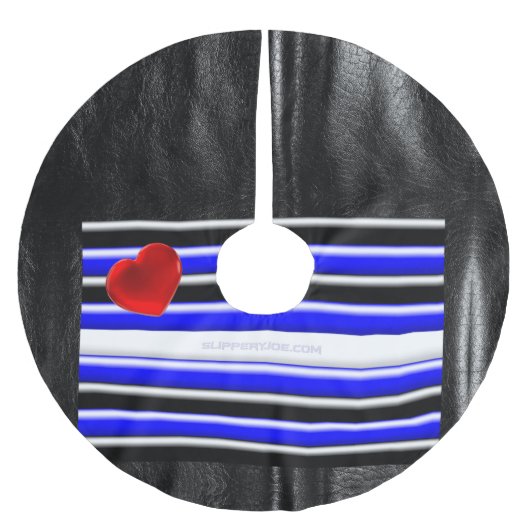 SlipperyJoe's Gay Leather Pride Fahne schwarze Kön Polyester Weihnachtsbaumdecke (Vorderseite)