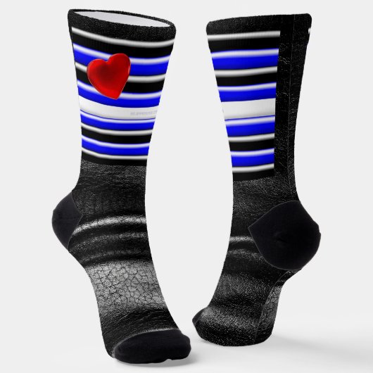 SlipperyJoe's gay leather pride flag gifts black r Socken (Gewinkelt)
