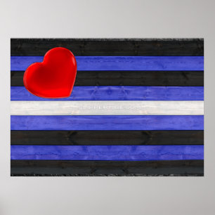 SlipperyJoe's Gay Leather Pride Flagge schwarz kön Poster