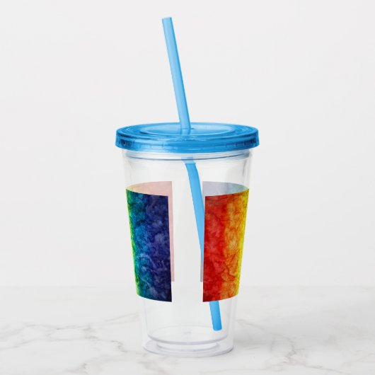 SlipperyJoe's Gay Pride Fahne Regenbogenfarben Kra Acryltrinkbecher (Links)