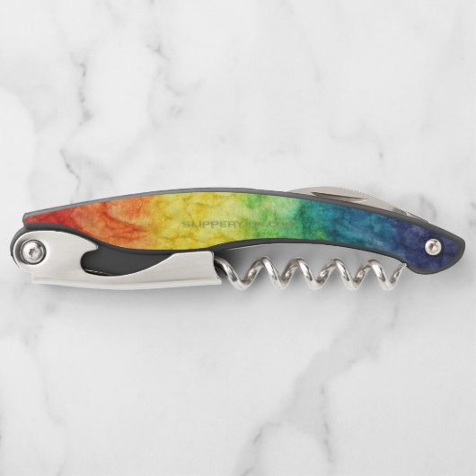 SlipperyJoe's Gay Pride Fahne Regenbogenfarben Kra Kellnermesser (Vorderseite)