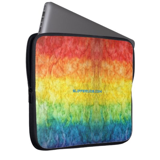 SlipperyJoe's Gay Pride Fahne Regenbogenfarben Kra Laptopschutzhülle (Vorne Rechts)