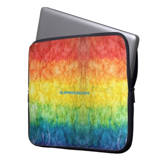 SlipperyJoe's Gay Pride Fahne Regenbogenfarben Kra Laptopschutzhülle (Vorderseite Links)