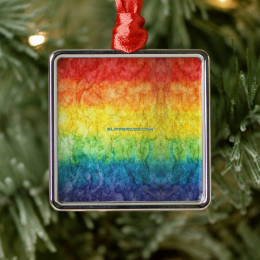 SlipperyJoe's Gay Pride Fahne Regenbogenfarben Kra Ornament Aus Metall (Baum)