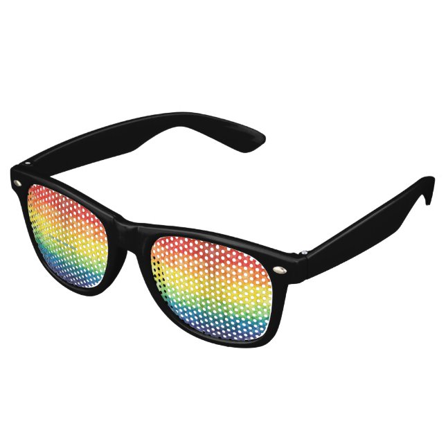SlipperyJoe's Gay Pride Fahne Regenbogenfarben Kra Partybrille (Schrägansicht)