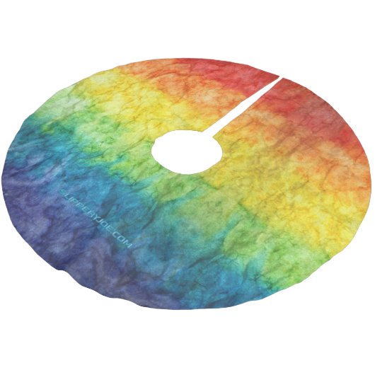 SlipperyJoe's Gay Pride Fahne Regenbogenfarben Kra Polyester Weihnachtsbaumdecke (Schrägansicht)