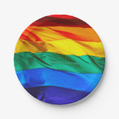 SlipperyJoe's Gay Pride-Fahne schwänzen Stolzfarbe Pappteller (Vorderseite)