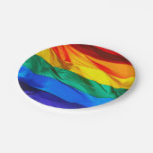 SlipperyJoe's Gay Pride-Fahne schwänzen Stolzfarbe Pappteller (Schrägansicht)