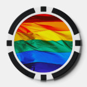 SlipperyJoe's Gay Pride-Fahne schwänzen Stolzfarbe Pokerchips (Vorderseite)