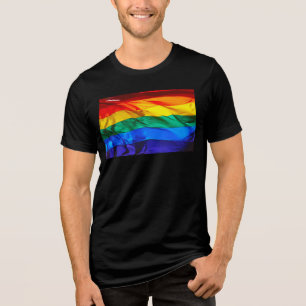 SlipperyJoe's Gay Pride-Fahne schwänzen Stolzfarbe Tri-Blend Shirt