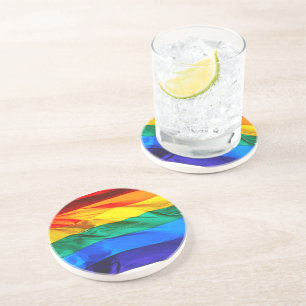 SlipperyJoe's Gay Pride Flag Wave Pride Colors rai Getränkeuntersetzer