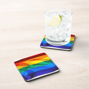 SlipperyJoe's Gay Pride Flag Wave Pride Colors rai Getränkeuntersetzer